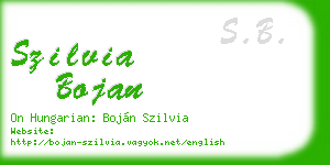 szilvia bojan business card